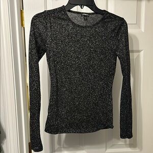 Express Black Glitter Long Sleeve Top